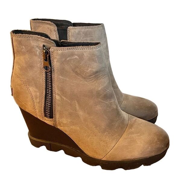Sorel grey wedge platform booties size 9.5 - Picture 1 of 10